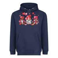 Navy valentine's day gnomes Heavyweight Hoodie - LillyAllenDesigns