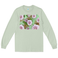 Matcha pink roses with leopard background Long Sleeve Tee - LillyAllenDesigns