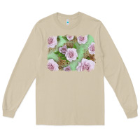 Mushroom pink roses with leopard background Long Sleeve Tee - LillyAllenDesigns