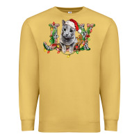 Antique Gold Russian Blue Cat Joy Premium Sweatshirt - LillyAllenDesigns
