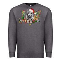 Charcoal Heather Russian Blue Cat Joy Premium Sweatshirt - LillyAllenDesigns