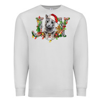 Dove Grey Russian Blue Cat Joy Premium Sweatshirt - LillyAllenDesigns