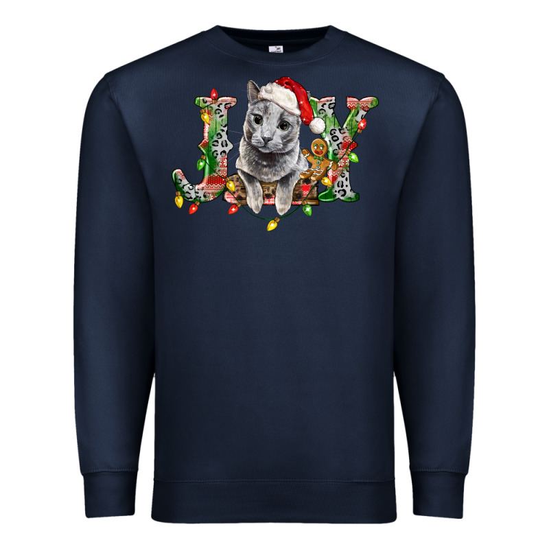 Russian Blue Cat Joy Premium Sweatshirt by LillyAllenDesigns | Teevron