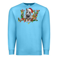 Ocean Blue Russian Blue Cat Joy Premium Sweatshirt - LillyAllenDesigns