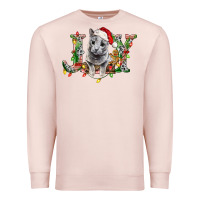 Pale Pink Russian Blue Cat Joy Premium Sweatshirt - LillyAllenDesigns