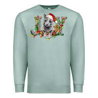 Seafoam Russian Blue Cat Joy Premium Sweatshirt - LillyAllenDesigns