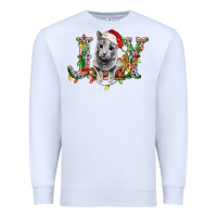 White Russian Blue Cat Joy Premium Sweatshirt - LillyAllenDesigns