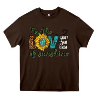 Chocolate Brown for the love of sunshine Heavy Core Tee - texasbilliewilder