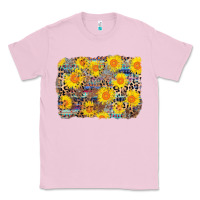 Bubblegum Pink aztec sunflower leopard background Classic Tee - AdoDesignShop