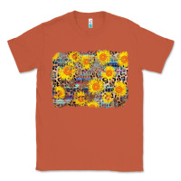 Copper aztec sunflower leopard background Classic Tee - AdoDesignShop
