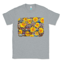 Heather Grey aztec sunflower leopard background Classic Tee - AdoDesignShop