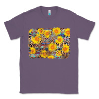 Lavender aztec sunflower leopard background Classic Tee - AdoDesignShop
