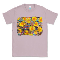 Lilac aztec sunflower leopard background Classic Tee - AdoDesignShop
