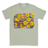 Matcha aztec sunflower leopard background Classic Tee - AdoDesignShop