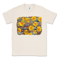 Natural aztec sunflower leopard background Classic Tee - AdoDesignShop