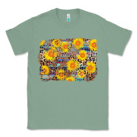Sage aztec sunflower leopard background Classic Tee - AdoDesignShop