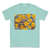 Seafoam aztec sunflower leopard background Classic Tee - AdoDesignShop