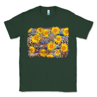Sports Green aztec sunflower leopard background Classic Tee - AdoDesignShop
