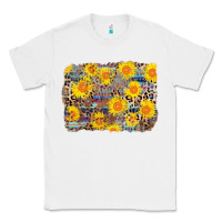 White aztec sunflower leopard background Classic Tee - AdoDesignShop