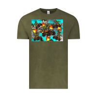 Vintage Olive Dinosaur monster truck Vintage Tee - Artiststas