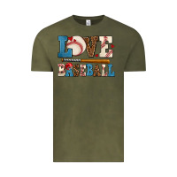 Vintage Olive love baseball Vintage Tee - AdoDesignShop