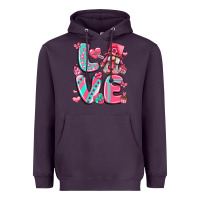 Plum love with gnome Heavyweight Hoodie - LillyAllenDesigns
