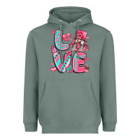 Sage love with gnome Heavyweight Hoodie - LillyAllenDesigns