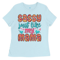Baby Blue sassy just like my mama Ladies Tee - MaliasSmallBusiness