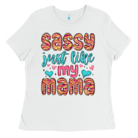 White sassy just like my mama Ladies Tee - MaliasSmallBusiness