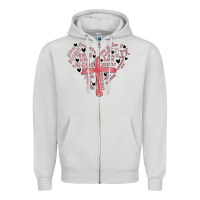 Dove Grey retro christian valentine Zipper Hoodie - MaliasSmallBusiness