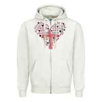 Oatmeal Heather retro christian valentine Zipper Hoodie - MaliasSmallBusiness
