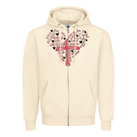 Sandshell retro christian valentine Zipper Hoodie - MaliasSmallBusiness