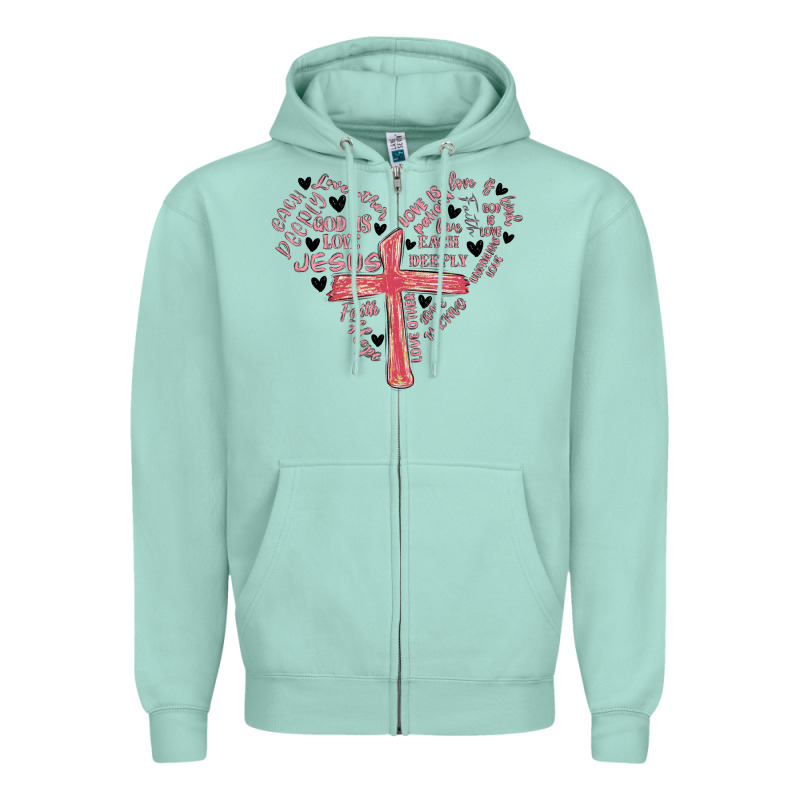 Retro Christian Valentine Zipper Hoodie by MaliasSmallBusiness | Teevron