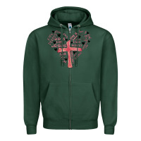Sports Green retro christian valentine Zipper Hoodie - MaliasSmallBusiness
