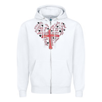 White retro christian valentine Zipper Hoodie - MaliasSmallBusiness