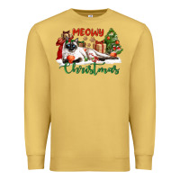 Antique Gold siamese cat meowy christmas Premium Sweatshirt - LillyAllenDesigns