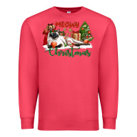 Cardinal siamese cat meowy christmas Premium Sweatshirt - LillyAllenDesigns