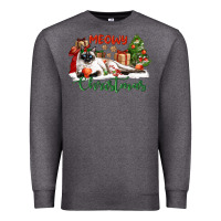 Charcoal Heather siamese cat meowy christmas Premium Sweatshirt - LillyAllenDesigns