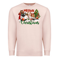 Pale Pink siamese cat meowy christmas Premium Sweatshirt - LillyAllenDesigns