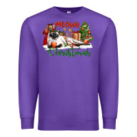 Purple siamese cat meowy christmas Premium Sweatshirt - LillyAllenDesigns