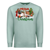 Seafoam siamese cat meowy christmas Premium Sweatshirt - LillyAllenDesigns