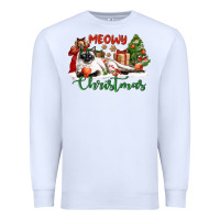 White siamese cat meowy christmas Premium Sweatshirt - LillyAllenDesigns