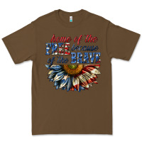 Cacao home of the free because of the brave sunflower bi Premium Tee - texasbilliewilder