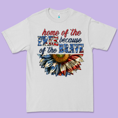 Premium Tee home of the free because of the brave sunflower bi