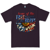 Plum home of the free because of the brave sunflower bi Premium Tee - texasbilliewilder