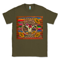 Army Green serape sunflowers bull skull background Classic Tee - Artiststas