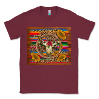Burgundy serape sunflowers bull skull background Classic Tee - Artiststas