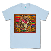 Dusty Blue serape sunflowers bull skull background Classic Tee - Artiststas