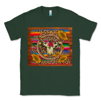 Sports Green serape sunflowers bull skull background Classic Tee - Artiststas