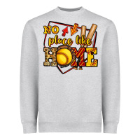 Heather Grey no place like home softball Heavyweight Sweatshirt - Jasminsmagicworld